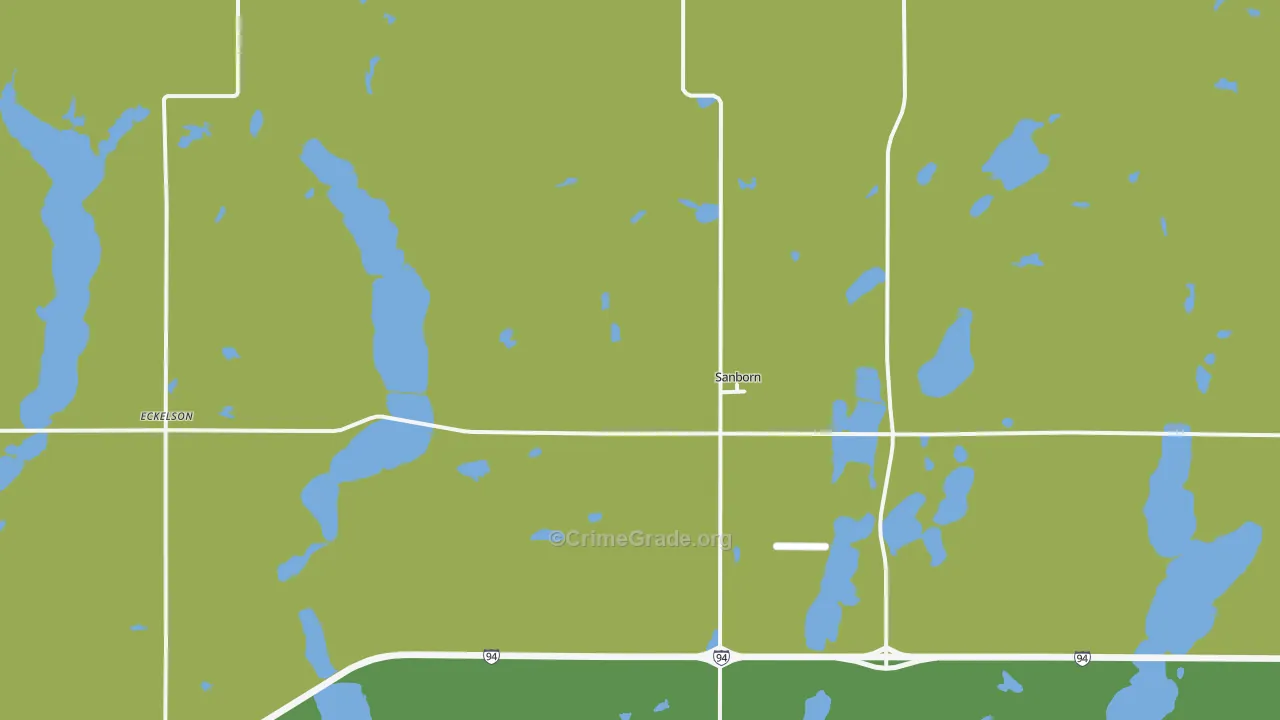 58480, ND Map of Vehicle Theft Rates