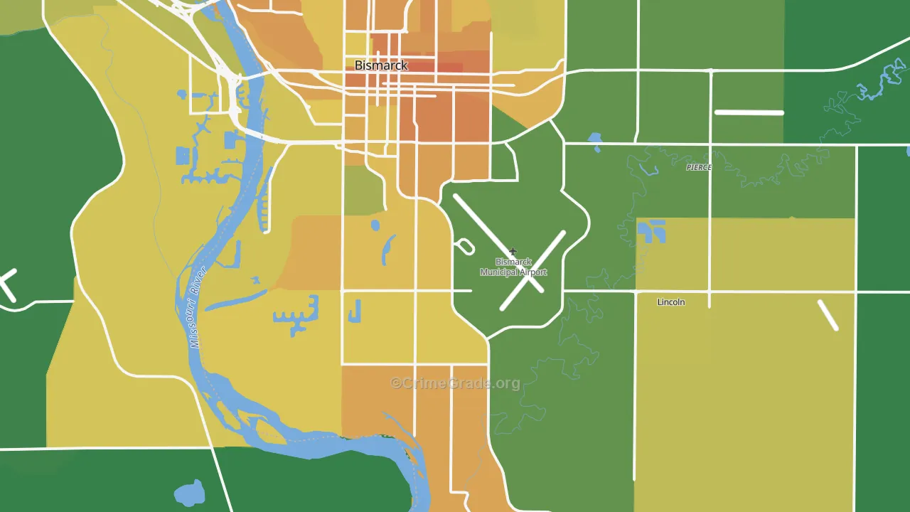 58504, ND Map of Vehicle Theft Rates