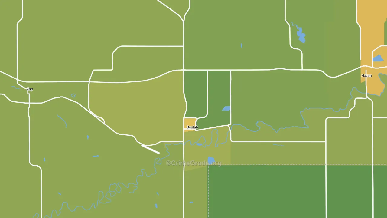 58523, ND Map of Vehicle Theft Rates
