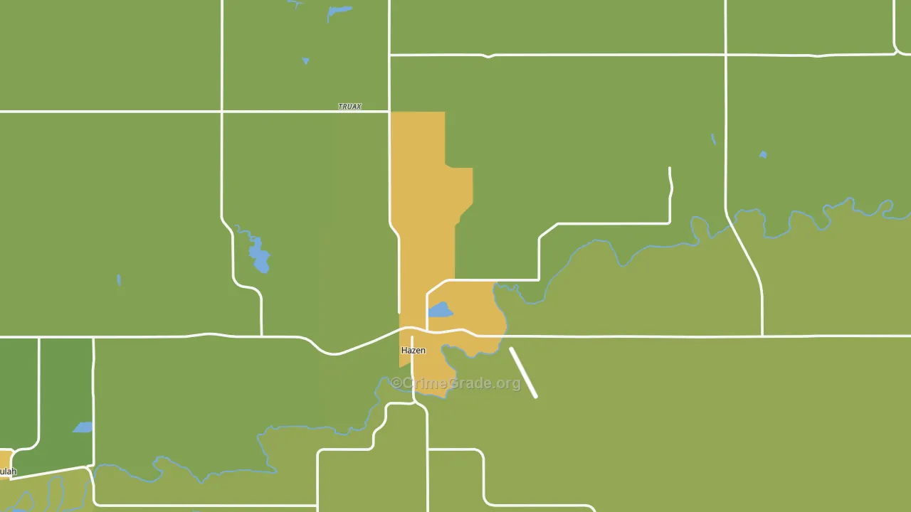 58545, ND Map of Vehicle Theft Rates