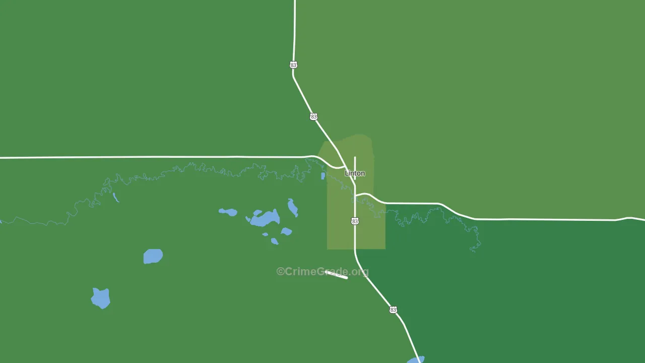 58552, ND Map of Vehicle Theft Rates