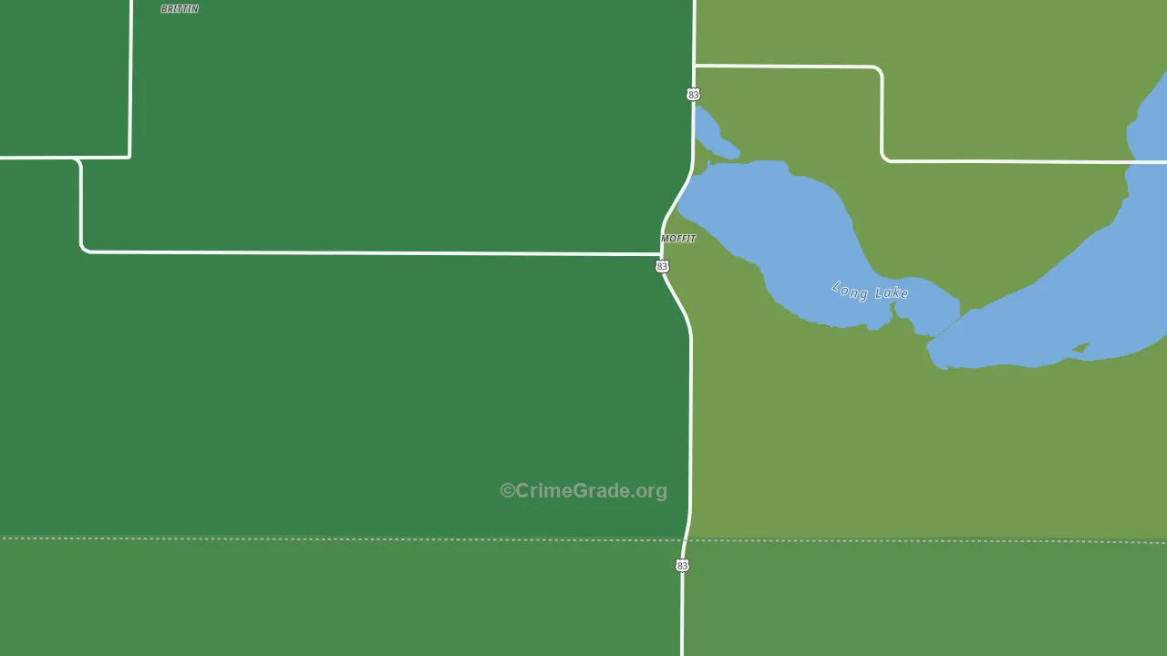 58560, ND Map of Vehicle Theft Rates