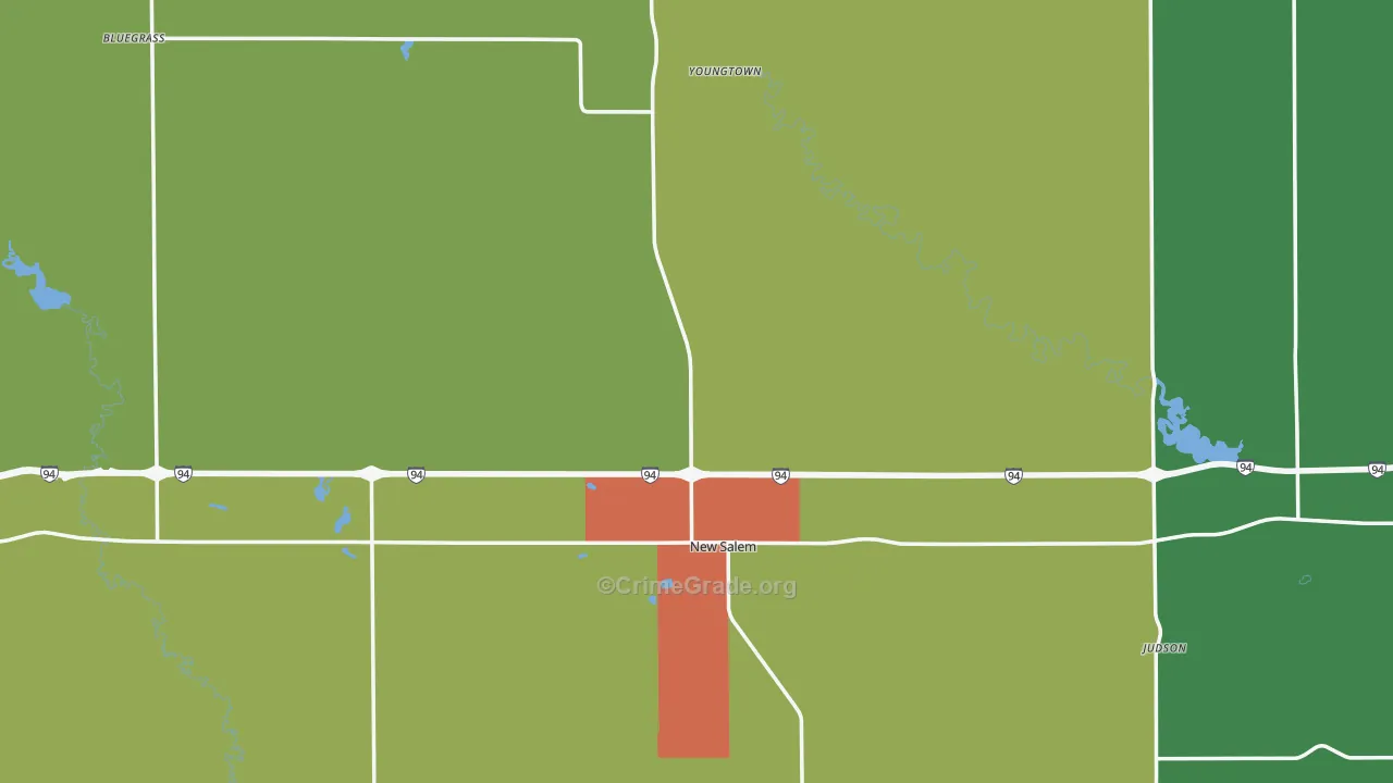 58563, ND Map of Vehicle Theft Rates