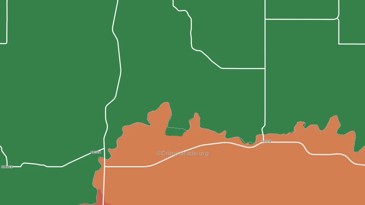 58570, ND Map of Vehicle Theft Rates