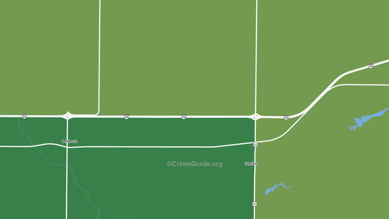 58572, ND Map of Vehicle Theft Rates