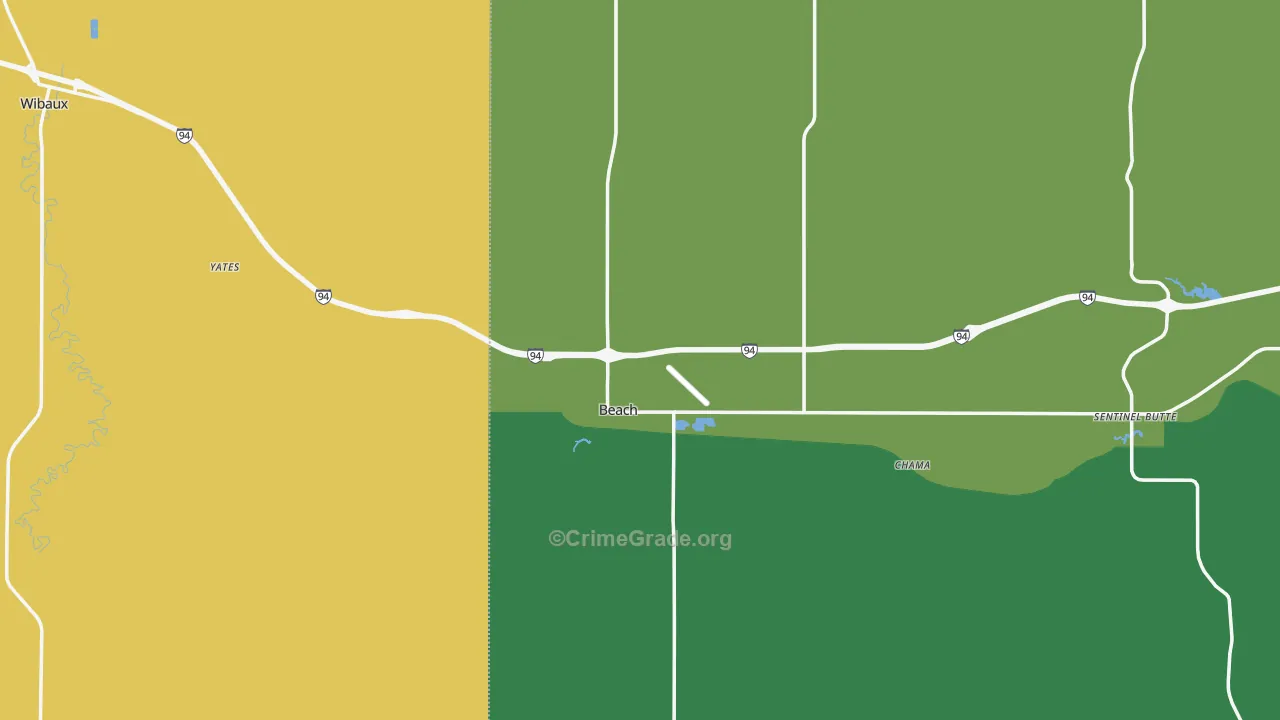 58621, ND Map of Vehicle Theft Rates