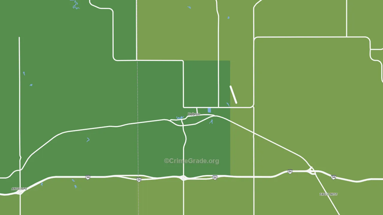 58638, ND Map of Vehicle Theft Rates