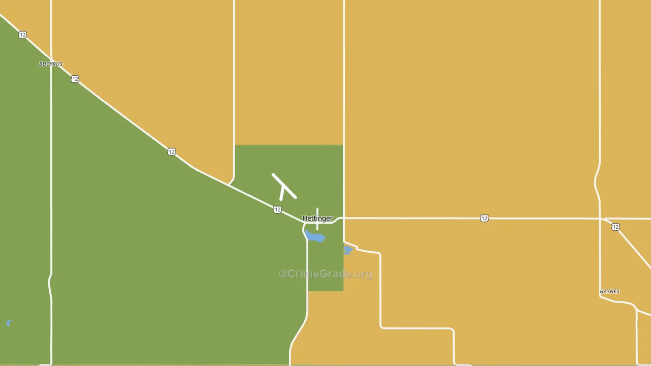 58639, ND Map of Vehicle Theft Rates