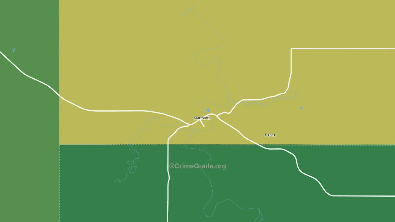 58643, ND Map of Vehicle Theft Rates