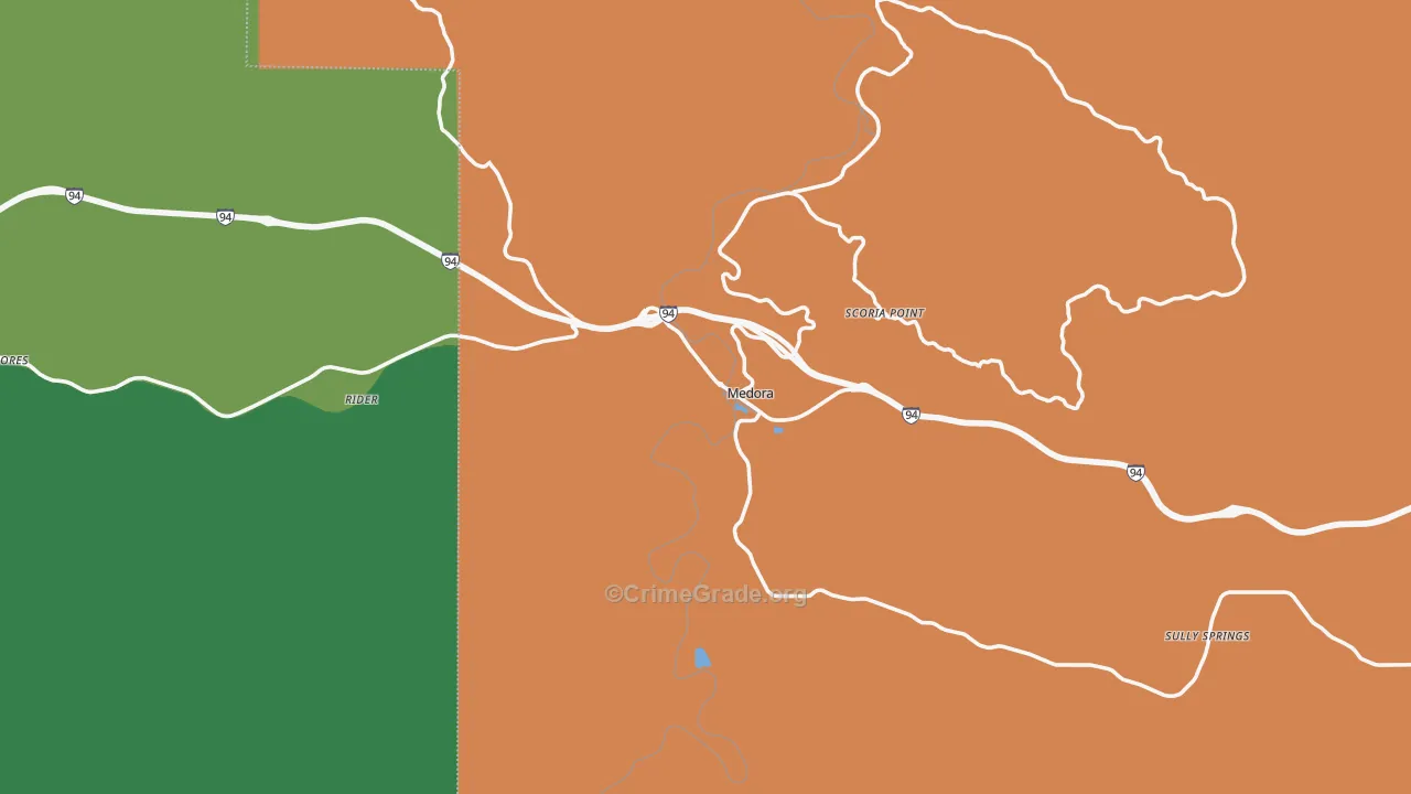58645, ND Map of Vehicle Theft Rates