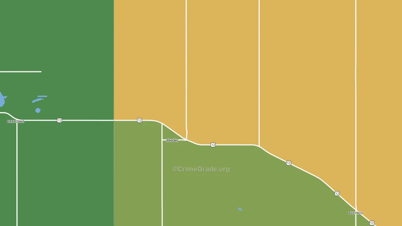58649, ND Map of Vehicle Theft Rates
