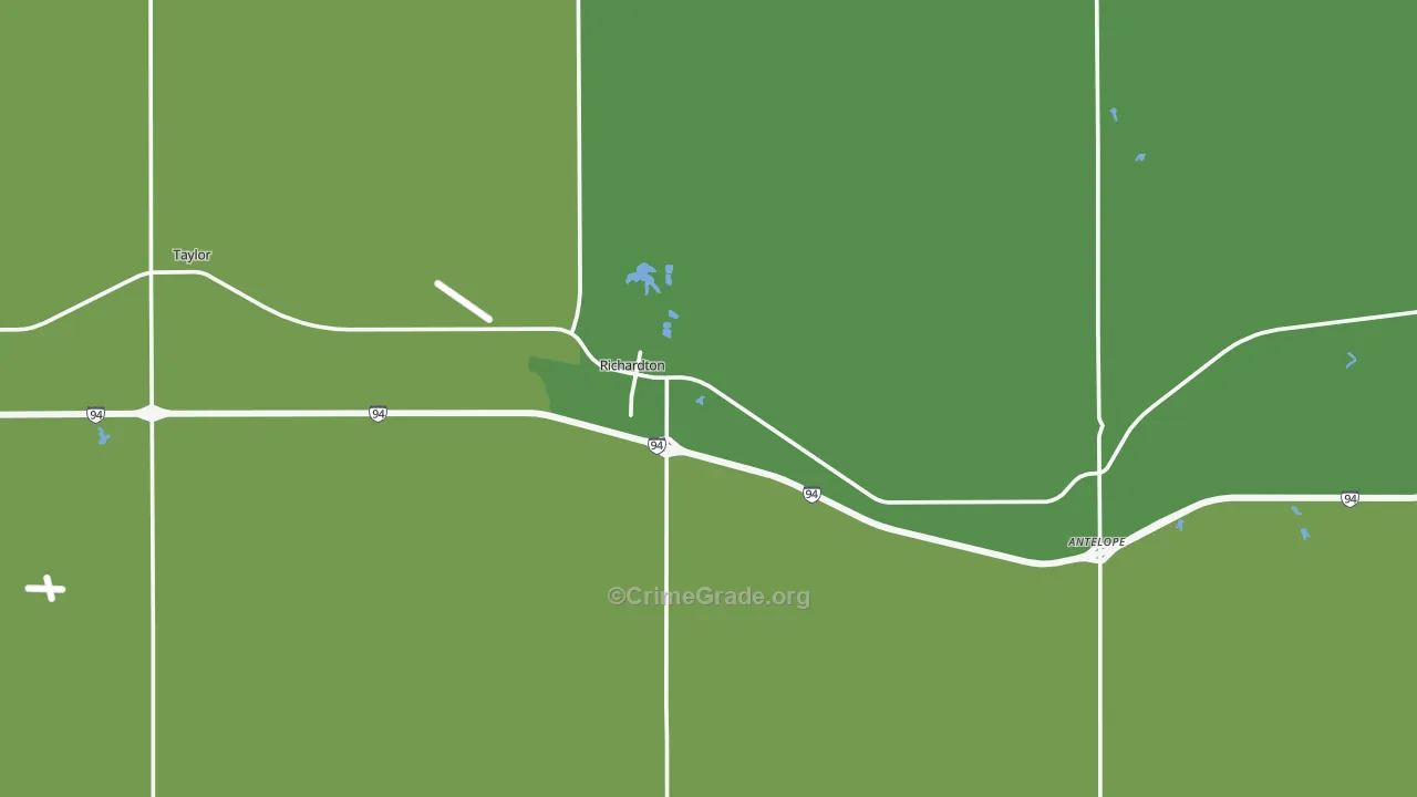 58652, ND Map of Vehicle Theft Rates