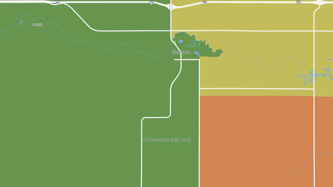 58655, ND Map of Vehicle Theft Rates
