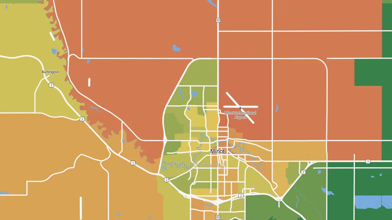 58703, ND Map of Vehicle Theft Rates