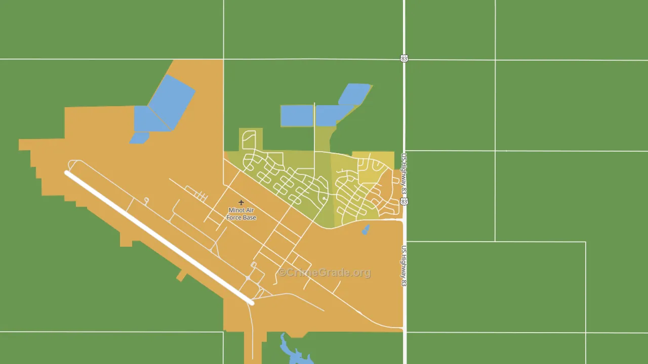 58704, ND Map of Vehicle Theft Rates