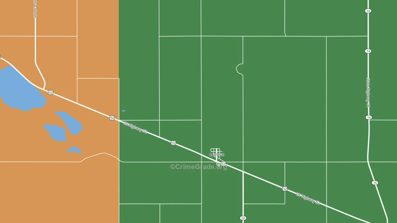 58712, ND Map of Vehicle Theft Rates