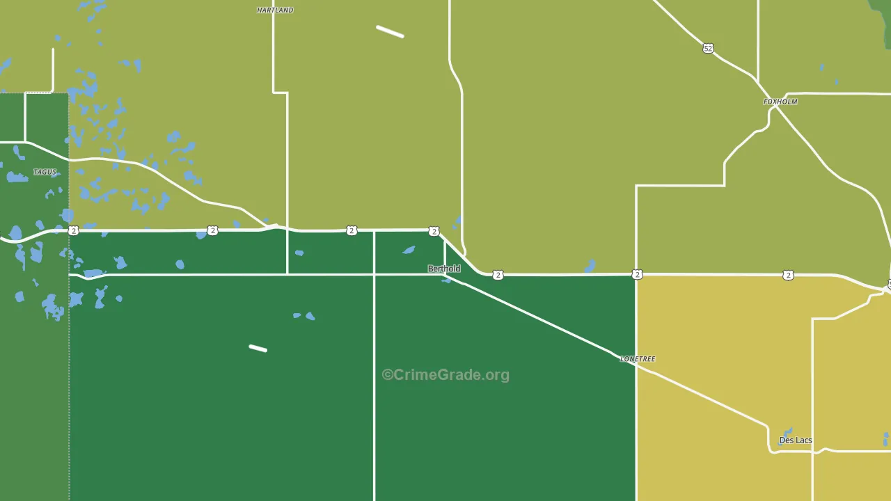 58718, ND Map of Vehicle Theft Rates