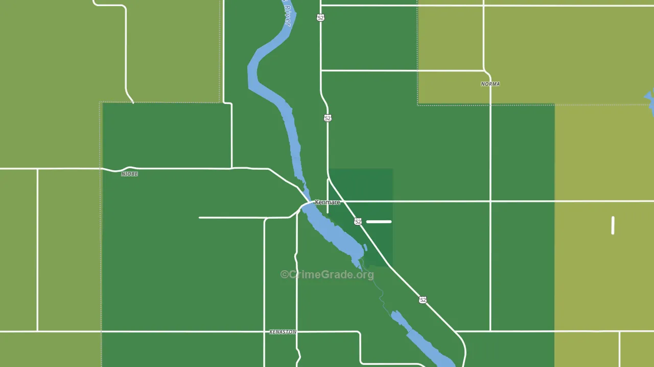 58746, ND Map of Vehicle Theft Rates