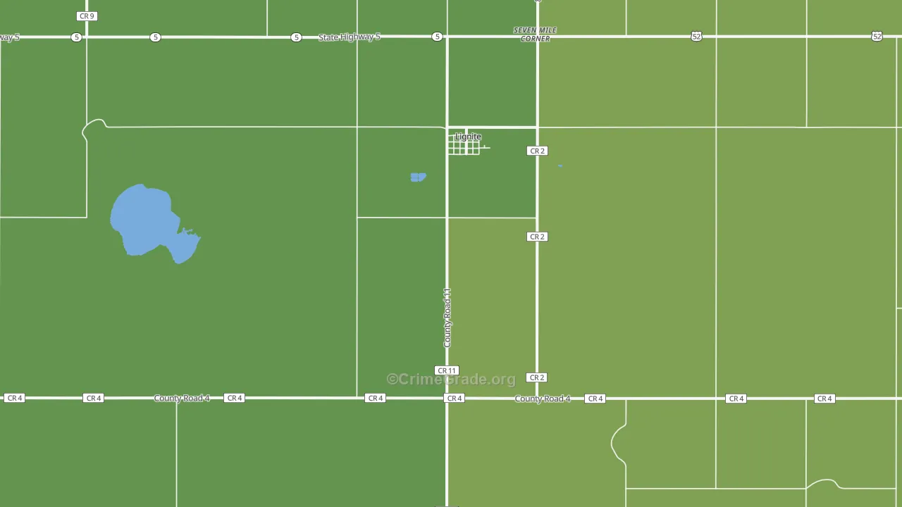 58752, ND Map of Vehicle Theft Rates