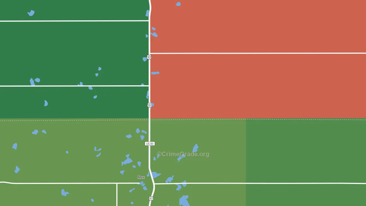 58759, ND Map of Vehicle Theft Rates