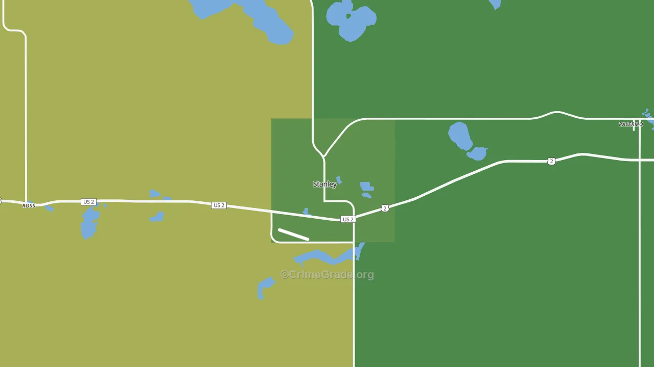 58784, ND Map of Vehicle Theft Rates