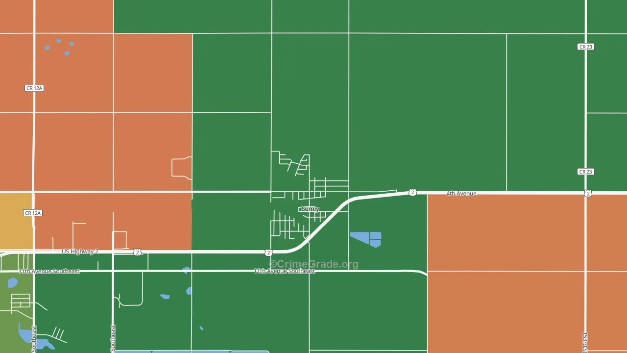 58785, ND Map of Vehicle Theft Rates