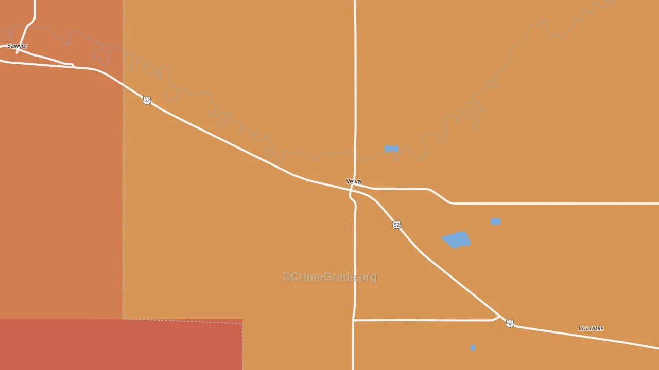 58790, ND Map of Vehicle Theft Rates