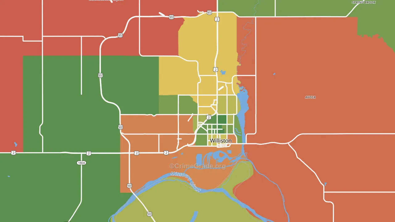 58801, ND Map of Vehicle Theft Rates
