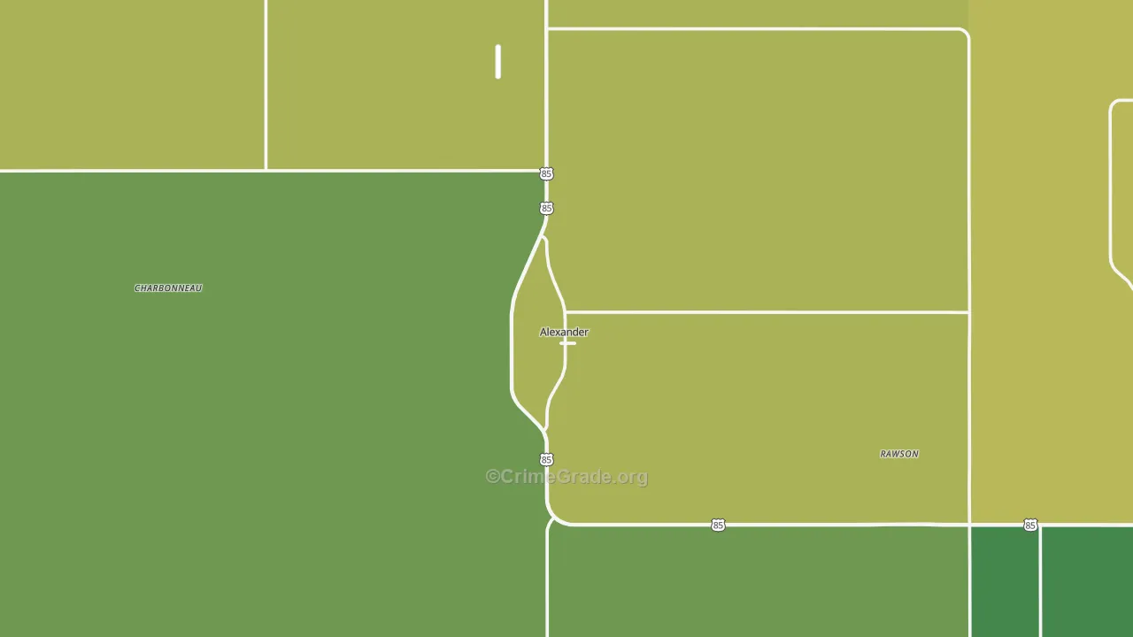 58831, ND Map of Vehicle Theft Rates