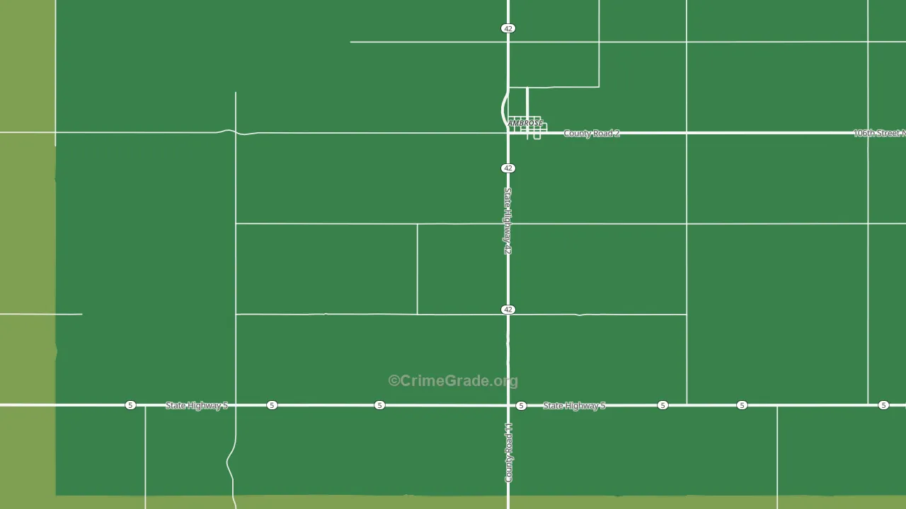58833, ND Map of Vehicle Theft Rates