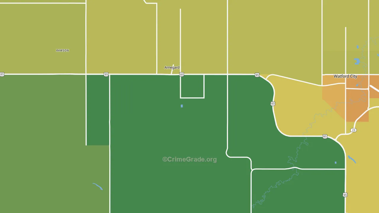58835, ND Map of Vehicle Theft Rates