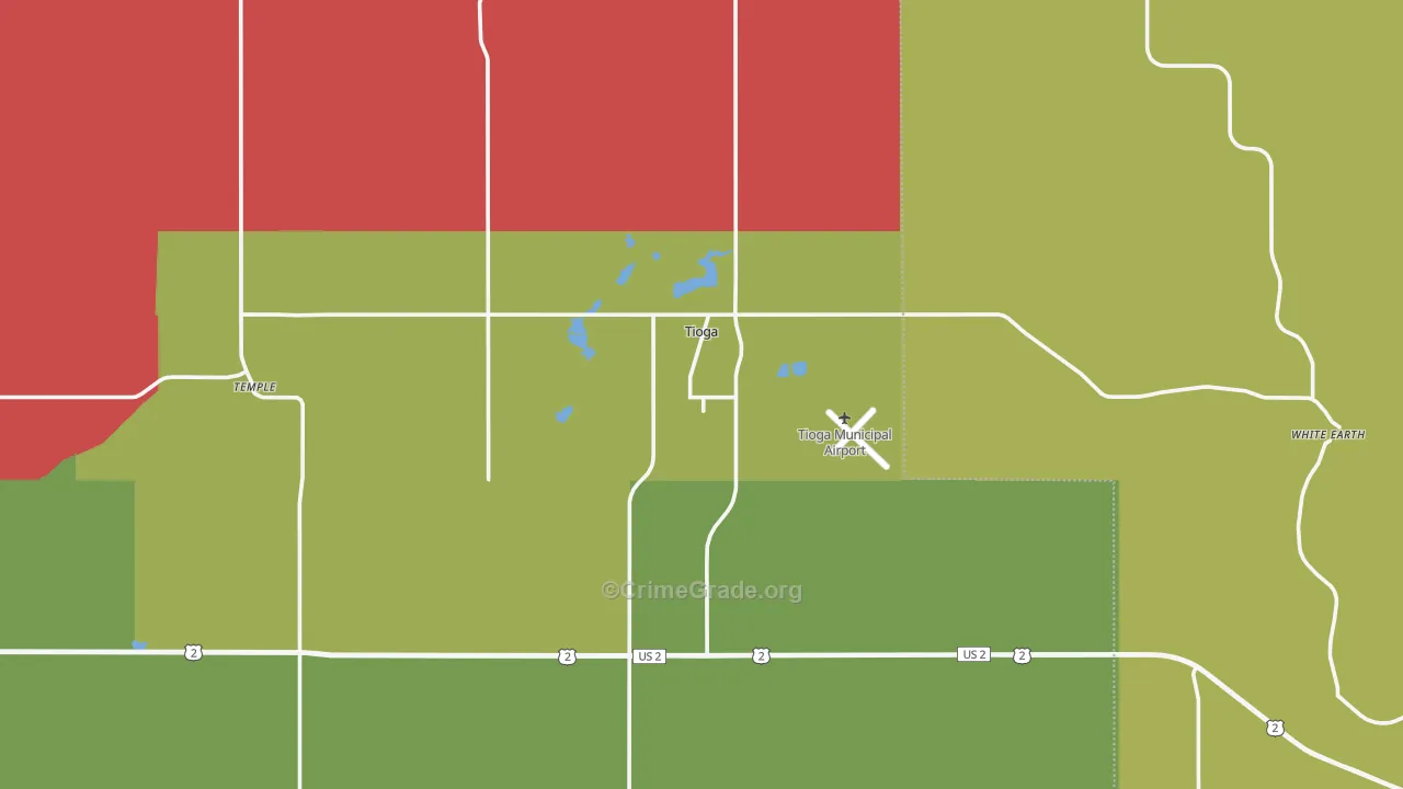 58852, ND Map of Vehicle Theft Rates