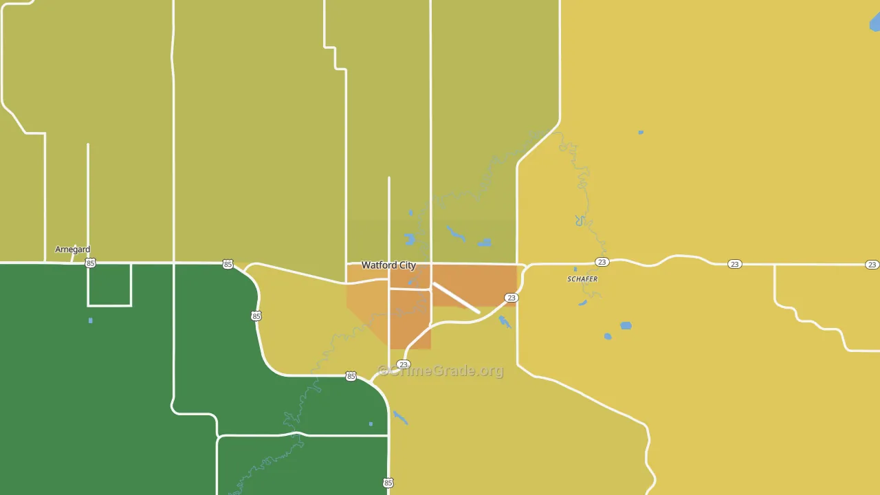 58854, ND Map of Vehicle Theft Rates