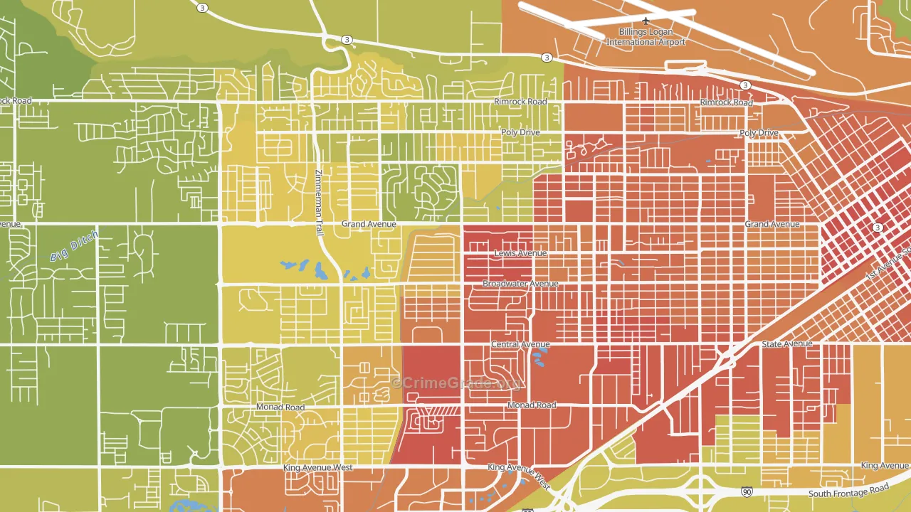 59102, MT Map of Vehicle Theft Rates