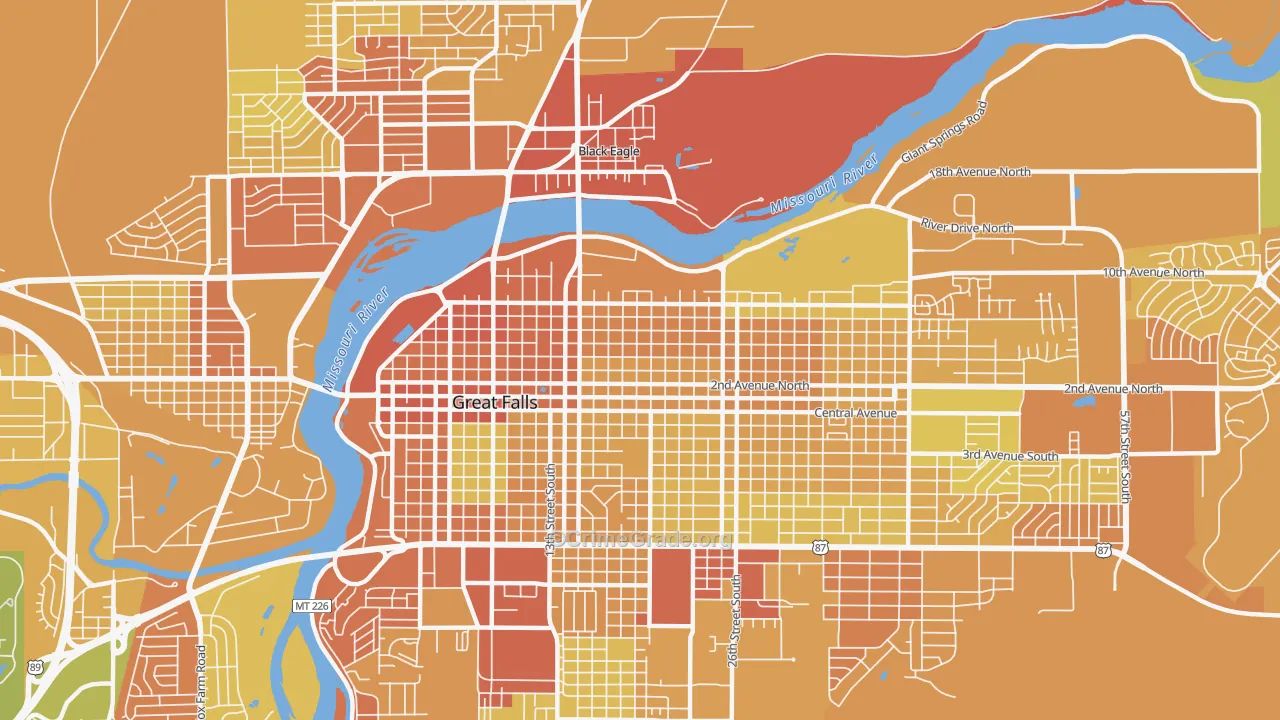 59401, MT Map of Vehicle Theft Rates