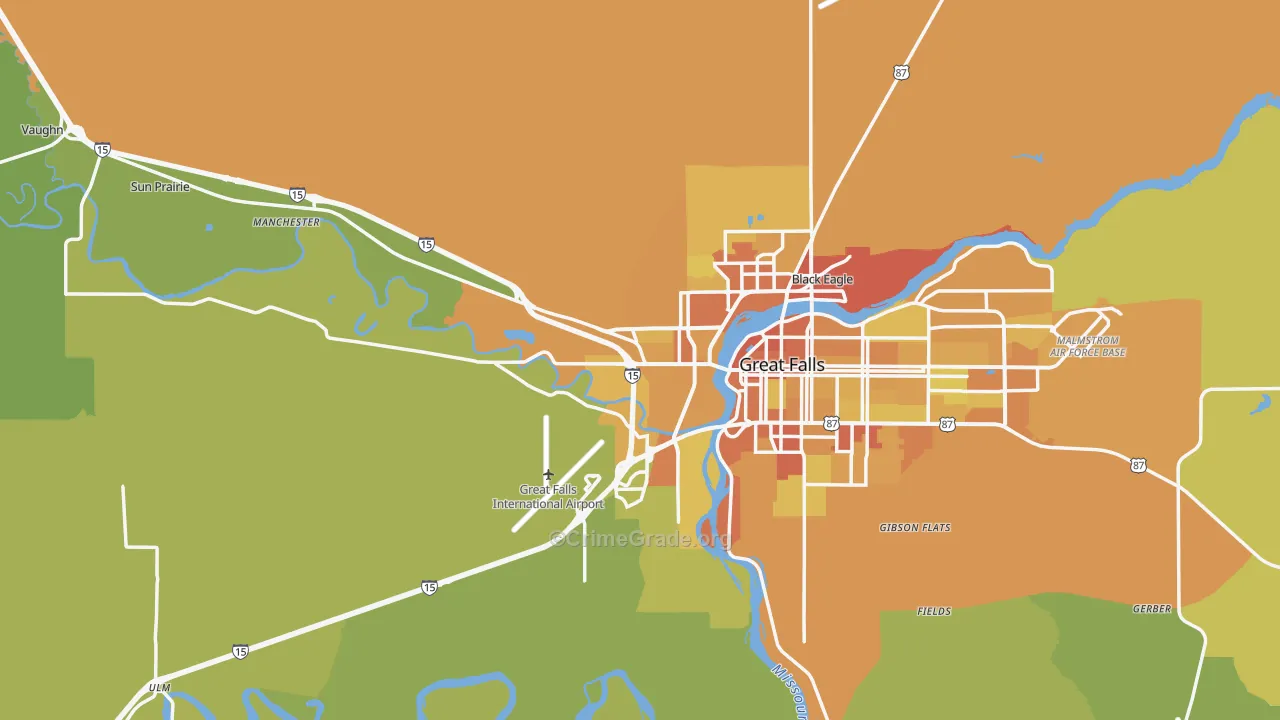 59404, MT Map of Vehicle Theft Rates