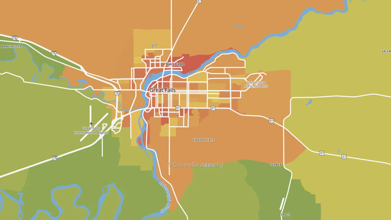59405, MT Map of Vehicle Theft Rates