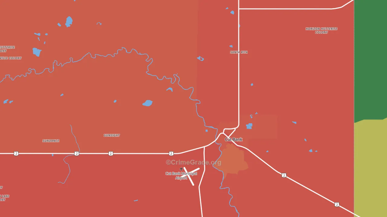 59427, MT Map of Vehicle Theft Rates