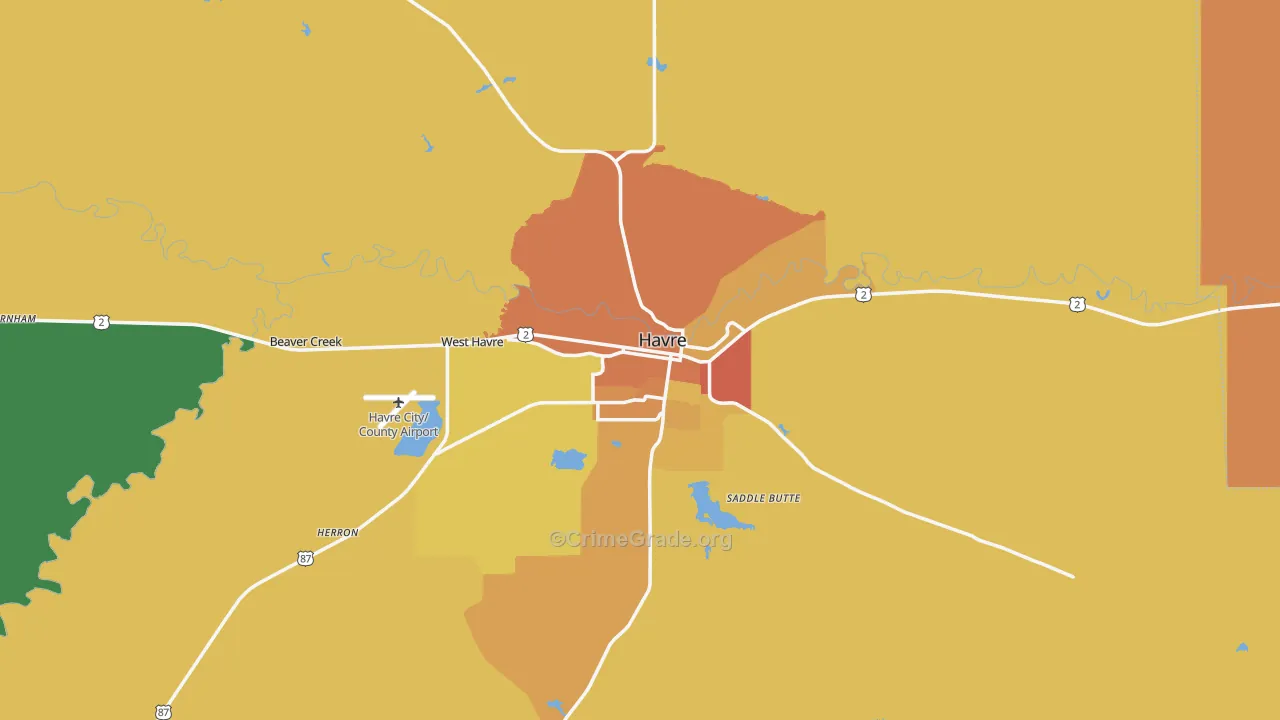 59501, MT Map of Vehicle Theft Rates