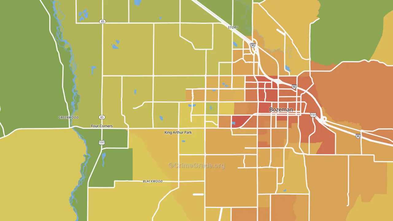 59718, MT Map of Vehicle Theft Rates