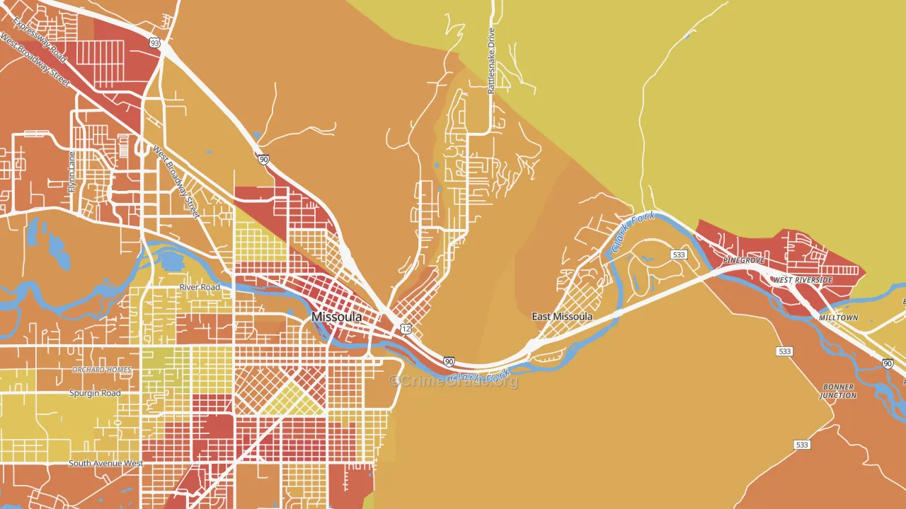 59802, MT Map of Vehicle Theft Rates