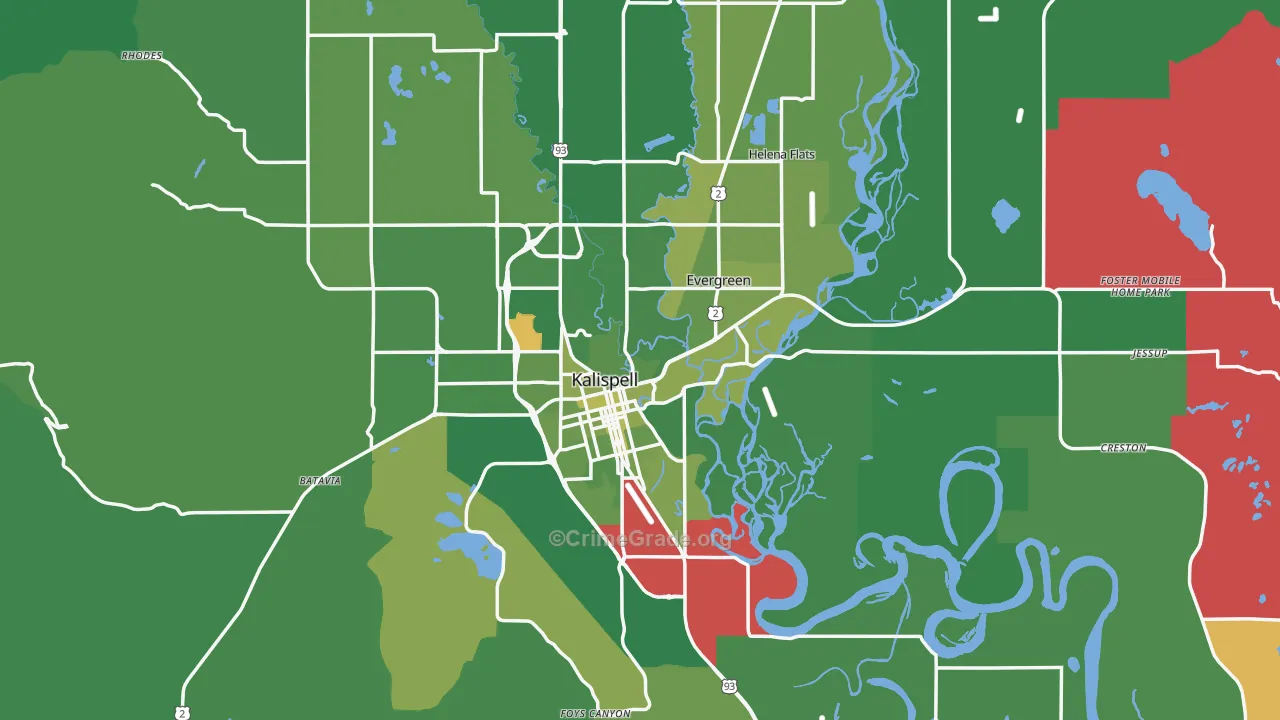 59901, MT Map of Vehicle Theft Rates