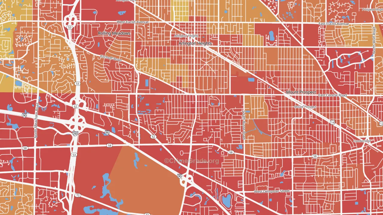 60005, IL Map of Vehicle Theft Rates