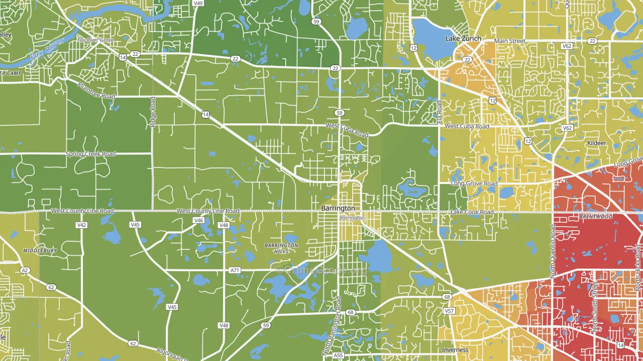 60010, IL Map of Vehicle Theft Rates
