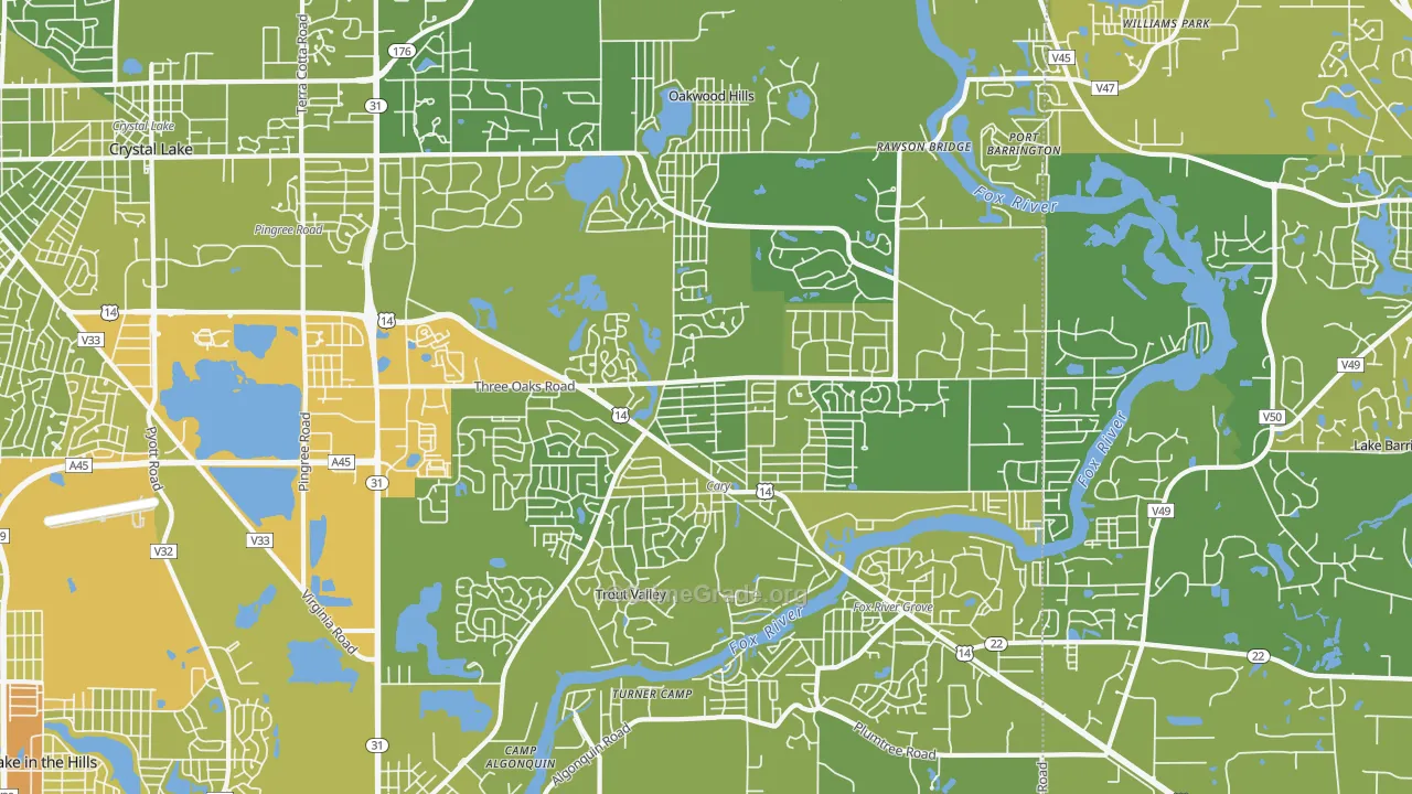 60013, IL Map of Vehicle Theft Rates