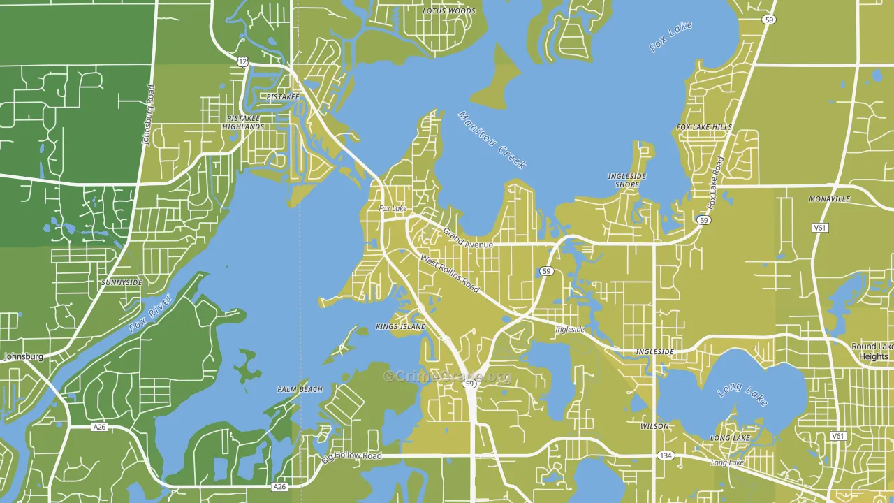 60020, IL Map of Vehicle Theft Rates