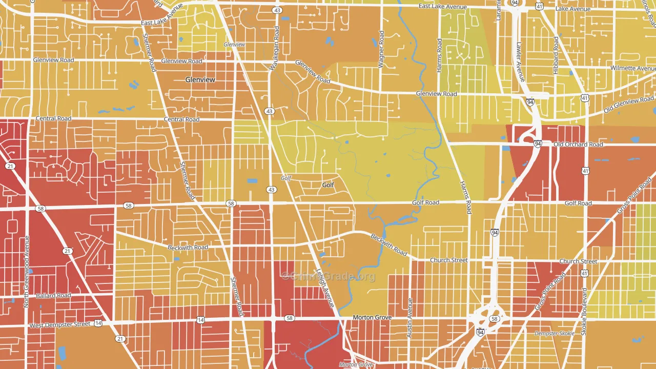 60029, IL Map of Vehicle Theft Rates