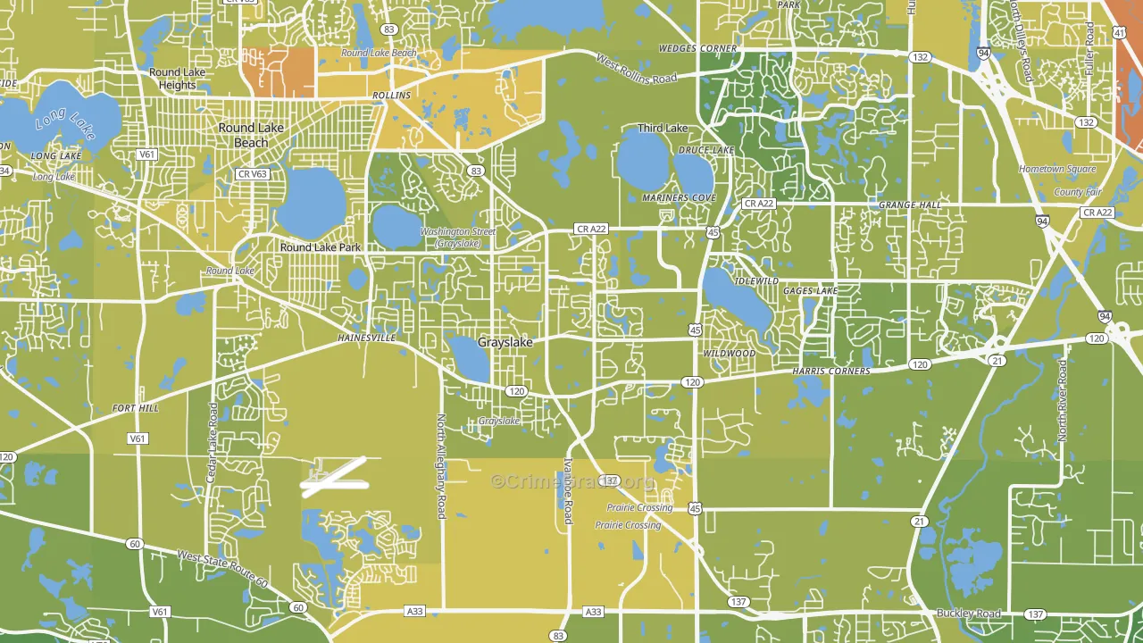 60030, IL Map of Vehicle Theft Rates