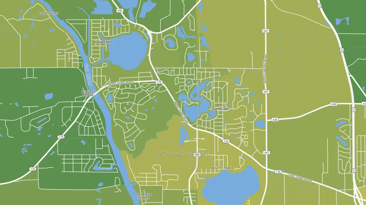 60042, IL Map of Vehicle Theft Rates