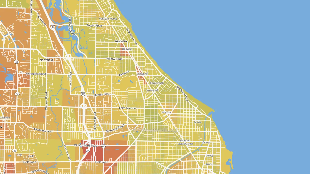 60043, IL Map of Vehicle Theft Rates